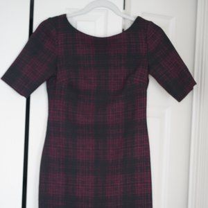 Calvin Klein Plaid Short Sleeve Compression Dress